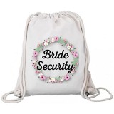 ShirtStreet Braut Security Junggesellinnenabschied JGA Premium Bio Baumwoll Turnbeutel Rucksack Stanley Stella Blumenkranz Bride Security