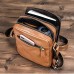 Contacts Echtes Leder Herren Klein Messenger Business Casual Umhängetasche für 7.9 inch Laptop Tasche Tote Handtasche (Braun)