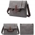 Neuleben Schultertasche Handtasche Umhängetasche Laptoptasche für 14 Zoll Laptop Canvas Vintage Damen Herren für Arbeit Freizeit (Grau)