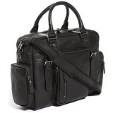 Solo Pelle Messenger Tasche/Umhängetasche aus echtem Leder Model: Valencia -> geeignet für 15 6 Zoll Laptop`s (Schwarz)