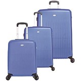 LYS – Set mit 3 Koffern ausziehbar Hartschale 4 Räder gefüttert Marineblau 55-66-76 cm