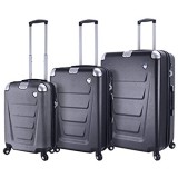 Mia Toro Italy Accadia Hardside Spinner Luggage 3 Piece Set Titanium