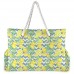 Mnsruu Damen Handtaschen Sommer Zitronengelb große Schultertasche Strandtasche Baumwollseilgriffe Reisetasche