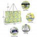 Mnsruu Damen Handtaschen Sommer Zitronengelb große Schultertasche Strandtasche Baumwollseilgriffe Reisetasche
