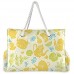 Mnsruu Damen-Handtaschen Tassen mit Früchten große Schultertasche Strandtasche Baumwollseilgriffe Reisetasche