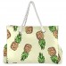 Mnsruu Damen-Handtaschen Wasserfarben Ananas große Schultertasche Strandtasche Baumwollseil-Griffe