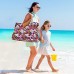 Mnsruu Tote Handtasche Aquarell-Palmen große Schultertasche Strandtasche Baumwollseilgriffe Reisetasche für Frauen