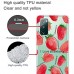Nadoli Transparent Silikon Hülle für Samsung Galaxy S20 FE Durchsichtig Klar Lustig Kreativ Leicht Dünn Weiche Stoßfest Handyhülle Schutzhülle mit Rot Erdbeere Muster