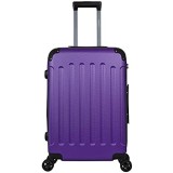 Arebos Premium Hartschalen Koffer Rollkoffer Reisekoffer Vergrößerbares Gepäck Handgepäck aus ABS Material mit TSA-Schloss und 4 Rollen (lila M (Handgepäck))