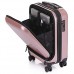 MÜNICASE - Außentasche Handgepäck TSA Schloß Businesstrolley Koffer Trolley Rollkoffer (Rosagold)