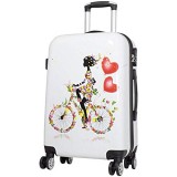 Trendyshop365 Hartschalen City-Koffer für Damen 63 Zentimeter 44 Liter 4 Räder Bunt mit Motiv Zahlenschloss