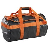 Caribee Kokoda 90L Duffle Bag - Wetterfeste Reisetasche aus PVC Material mit abnehmbaren Schultergurten (Grau-Orange)