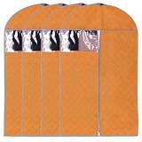CZSM Packung mit 4 Kleiderkleidersäcken für Aufbewahrung und Reise Anti-Motten-waschbare Hochzeitskleiderkleiderkleidung Tragetasche für Anzüge Brautkleider Orange 60 * 120cm