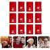 VALICLUD 12PCS Drawstring Santa Sack Bag Große Weihnachtsmann-Geschenktüte (zufälliges Muster)