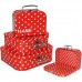 alles-meine.de GmbH 1 Stück Kinderkoffer / Koffer - GROß - Punkte - rot & weiß - ideal für Spielzeug und als Geldgeschenk - Mädchen & Jungen - Kinder & Erwachsene - Pappe K..