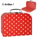 alles-meine.de GmbH 1 Stück Kinderkoffer / Koffer - GROß - Punkte - rot & weiß - ideal für Spielzeug und als Geldgeschenk - Mädchen & Jungen - Kinder & Erwachsene - Pappe K..