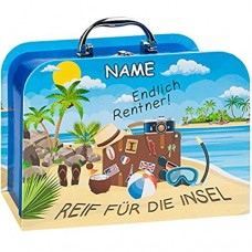 alles-meine.de GmbH 2 TLG. Set Kinderkoffer / Koffer / Kofferset - in 2 verschiedenen GRÖßen - Reif für die Insel - endlich Rentner ! - incl. Name - Kofferset - für Spielzeug u..