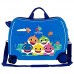 Baby Shark Happy Family Kinder-Koffer Blau 50x38x20 cms Hartschalen ABS Kombinationsschloss 34L 2 1Kgs 4 Räder Handgepäck