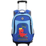 ZZLHHD Kinder Trolley Dauerhaft Schultasche Reduzieren Sie den Firstrucksack die abnehmbare Trolley-Tasche blau Kinder Trolley Rucksack mit Rollen