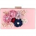 BESTOYARD Damen Handtasche Süße Blumen und Perlen Design Abend Brieftasche Tasche Hochzeit Geldbörse (Pink)