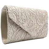Damen-Clutch-Clutch Spitze florales Design Satin-Spitze elegante Handtaschen für Partys und Hochzeiten