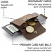 JAIMIE JACOBS Minimalist Wallet Nano Boy Pocket Mini Geldbörse aus Textil mit Zugband schmaler Kartenhalter für Herren und Damen (Büffelleder Braun)