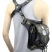 Gothic Vintage Steampunk Tasche Damen Leder Gürteltasche Multifunktion Hüfttasche Rucksäcke Handtasche Beintasche Hip Bag