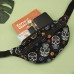 LParkin Hüfttasche Bauchtasche aus Leinen mit Sugar-Skull-Motiv