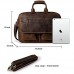 S-ZONE Herren Leder Aktentasche 16 Inch Laptop Tasche Handtasche Messenger Schultertasche