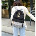 Canvas Rucksack Schultaschen Set for Teenager Mädchen Casual Daypack + Umhängetasche + Federmäppchen ， Schulter Reiserucksack Laptop Messenger Bag (Color : Black)