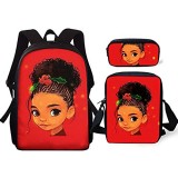 HXA Kinderrucksack Teen Mädchen Schultasche Set mit Umhängetasche + Federmäppchen Cooler Druck-Tagesrucksack für Grundschüler der Klassen 1-6 A