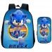Neuer Film Sonic Rucksack Mini Schultasche Sonic Schultaschen für Mädchen Jungen Kleinkinder Rucksack mit Federmäppchen