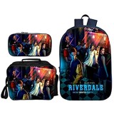 Riverdale Rucksack für Kinder und Jugendliche Rucksack 3-teiliges Set Kreativ Bedruckte Schultaschen Federmäppchen Umhängetaschen Daypacks Unisex Unisex (Color : A17 Size : 29 X 16 X 42cm)