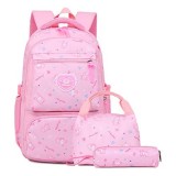 SHPEHP Schulrucksäcke Set Mädchen Rucksack mit Lunch Bag und Federmäppchen Kids 3 in 1 Bookbags Set Schultasche für Grundschule Mittelschule Wasserdicht (Pink)