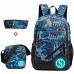 UNYU 3 Pieces School Bags Jungen Schultaschen-Set Blau blau One Size