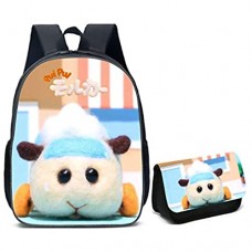 ZBK Anime Pui Pui Meerschweinchen-Motiv Schulranzen-Set Laptop-Rucksack mit Federmäppchen für Jungen und Mädchen 6 Farben