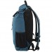 Rada Roll-Top Rucksack RS/27 stylischer Tagesrucksack aus wasserabweisendem Polyester Schulrucksack für Jungen und Mädchen Daypack (32x42x12cm) (petrol2tone)