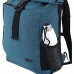 Rada Roll-Top Rucksack RS/27 stylischer Tagesrucksack aus wasserabweisendem Polyester Schulrucksack für Jungen und Mädchen Daypack (32x42x12cm) (petrol2tone)
