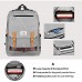 Unisex Vintage Rucksack College Tasche Passt bis zu 15 6 Zoll Laptop Mode Casual Rucksack wasserdichte Tagesrucksäcke für Schulreisen mit USB Aufladung (Grau)