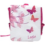 Kinder-Rucksack mit Namen Leyla und schönem Motiv mit Schmetterlingen für Mädchen