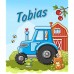 Kleiner Kinderrucksack Traktor in blau mit Name Bedruckt Ideal für Kita/Kindergarten Kindergartenrucksack