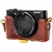 Dunkelbraun Premium Qualität Ganzkörper- präzise Passform PU-Leder Kameratasche Fall Tasche Cover für Sony Cyber-Shot DSC HX99 HX95 HX90V HX80