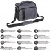 PEDEA DSLR-Kameratasche Fashion Fototasche für Spiegelreflexkameras mit wasserdichtem Regenschutz Tragegurt und Zubehörfächern (Größe XL grau)