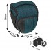 PEDEA DSLR-Kameratasche Fashion Fototasche für Spiegelreflexkameras mit wasserdichtem Regenschutz Tragegurt und Zubehörfächern (Größe M Petrol)