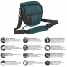 PEDEA DSLR-Kameratasche Fashion Fototasche für Spiegelreflexkameras mit wasserdichtem Regenschutz Tragegurt und Zubehörfächern (Größe M Petrol)