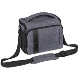 PEDEA DSLR-Kameratasche Fashion Fototasche für Spiegelreflexkameras mit wasserdichtem Regenschutz Tragegurt und Zubehörfächern (Größe XL grau)