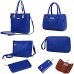 AlwaySky Damen Handtaschen Set 6 Stück PU-Leder Top Griff Tasche Frauen Shopper Geldbörse Umhängetasche