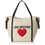 Love Moschino Damen Borsa Canvas E Pebble Pu Handtasche Schwarz (Nero) 20x32x46 Centimeters (W x H x L)