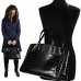 Olivia – Handtasche für Damen Leder Krokodiloptik Leder in Krokodil-Optik 38 x 25 x 16 cm – Bordeaux Leder
