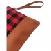 Auony Buffalo Plaid Wristlet Wallet Clutch Bag Phone Purse Handtasche mit Leder-Handschlaufe
